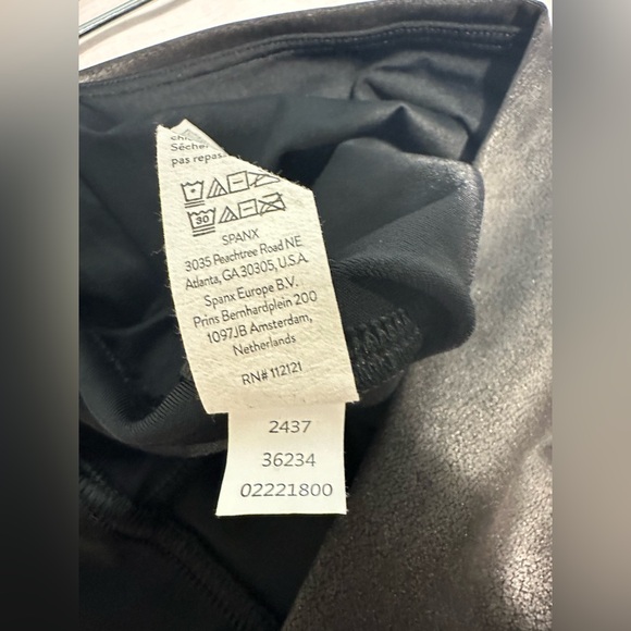 Spanx Leggings Women Large Faux Leather High Waisted Shaping Power Waist - Picture 6 of 6